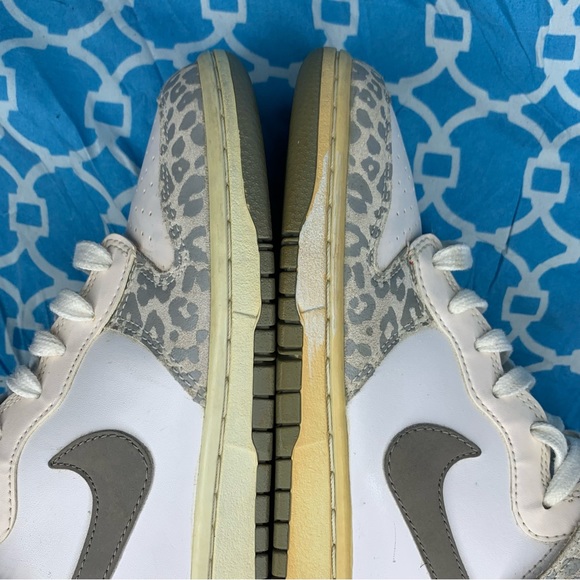 Nike Men’s size 7.5 Dunk high skinny leopard print white tan sail grey hi top og - Picture 10 of 11